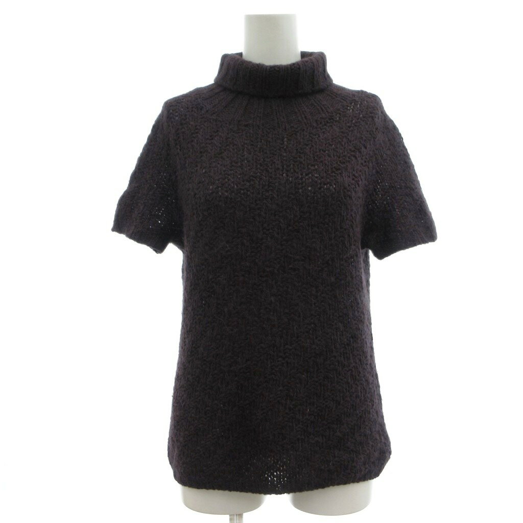 Rakuten - 【中古】トラッゾドンナ Torrazzo Donna ニットトップス アルパカ 茶 ブラウン 半袖 タートルネック 無地 /SC ■ECF005 レディース 【ベクトル 古着】 260511