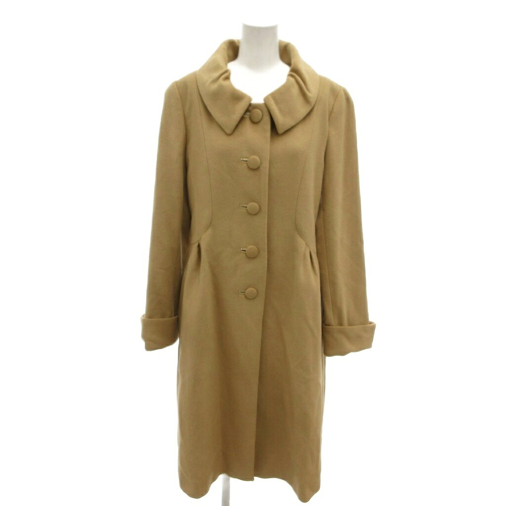 Rakuten - 【中古】ユキトリイ YUKI TORII 美品 ステンカラーコート アンゴラ混 40 ベージュ タックデザイン 切り替えディティール /MX ■ECF005 レディース 【ベクトル 古着】 260513
