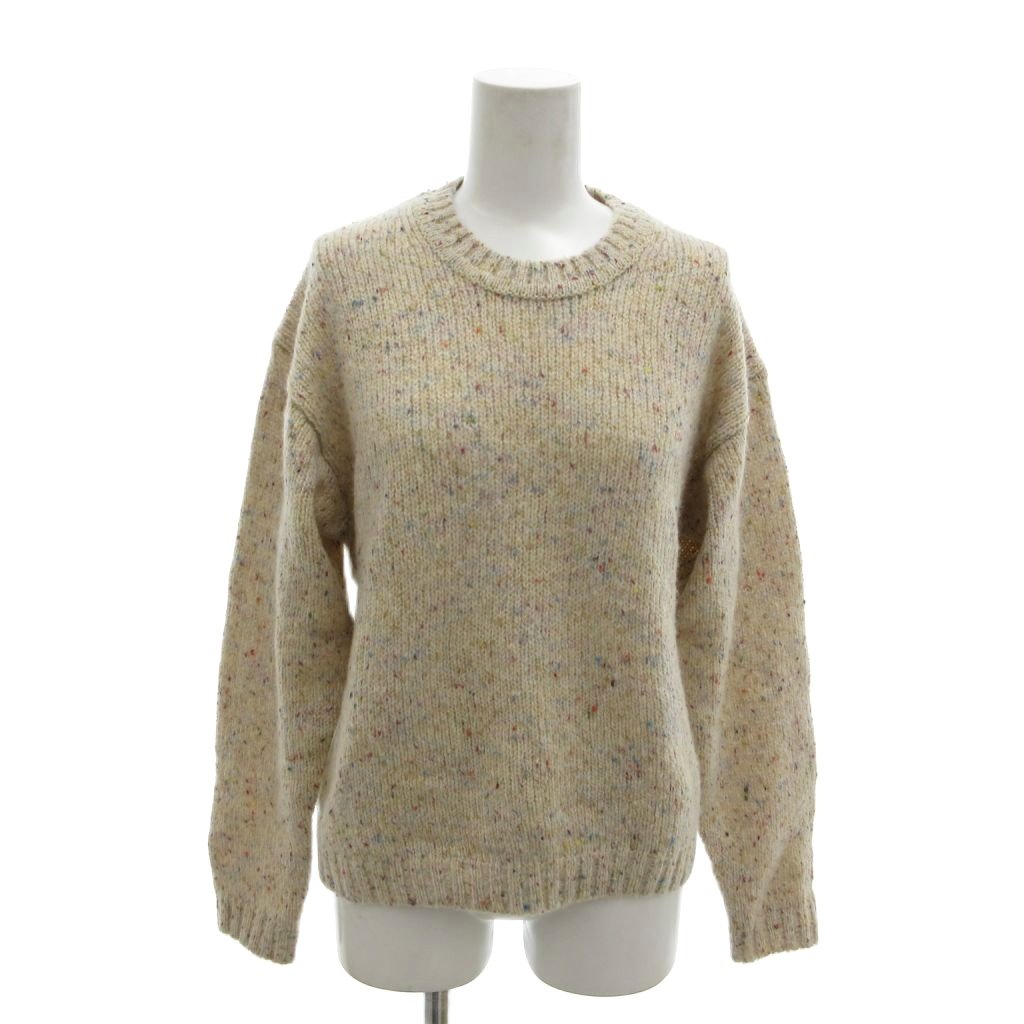 ユニクロ UNIQLO ×INES DE LA FRESSANGE コラボ 美品 ニット セーター S 生成り クリーム色 マルチカラー ラウンドネック /MX ■ECF005 レディース  260512