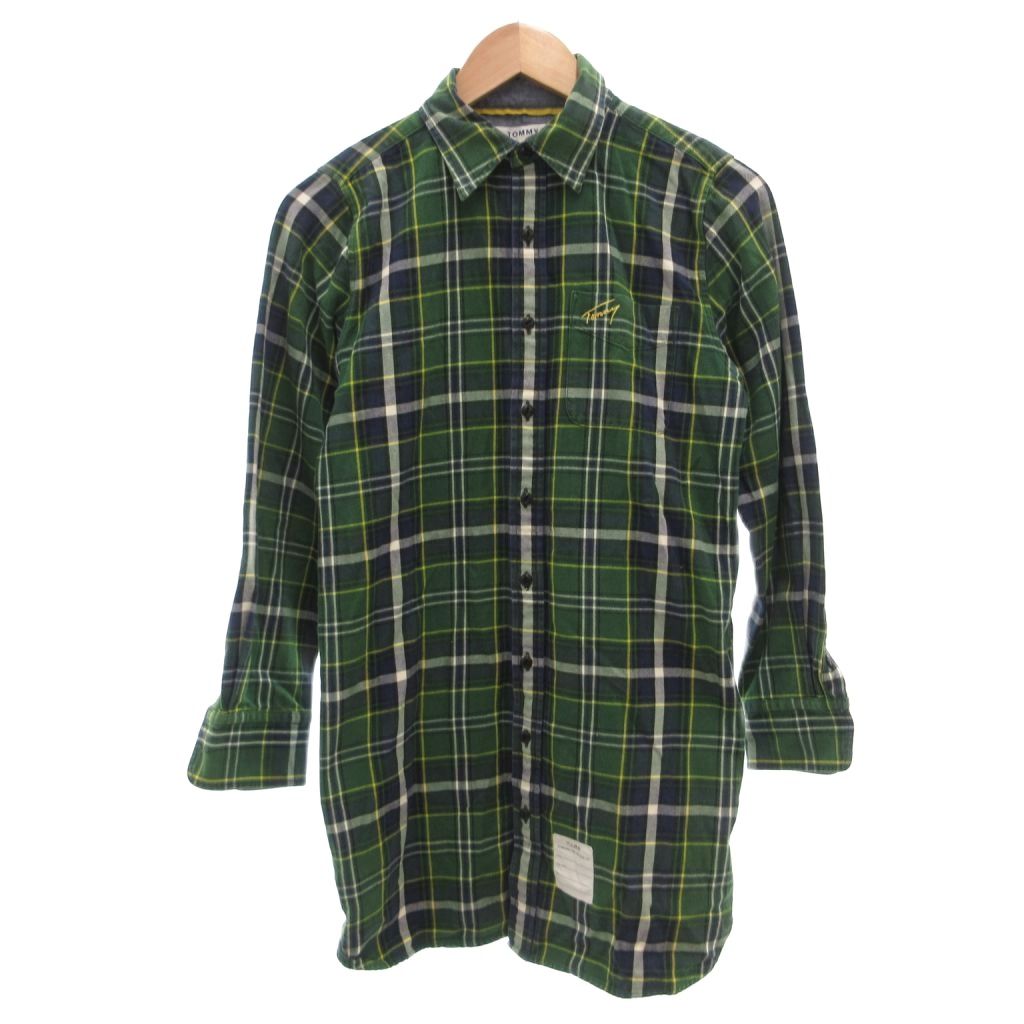 【中古】トミー TOMMY シャツ M 緑 グリーン 長袖 チェック柄 /SC ■ECE006 メンズ 【ベクトル 古着】 260604