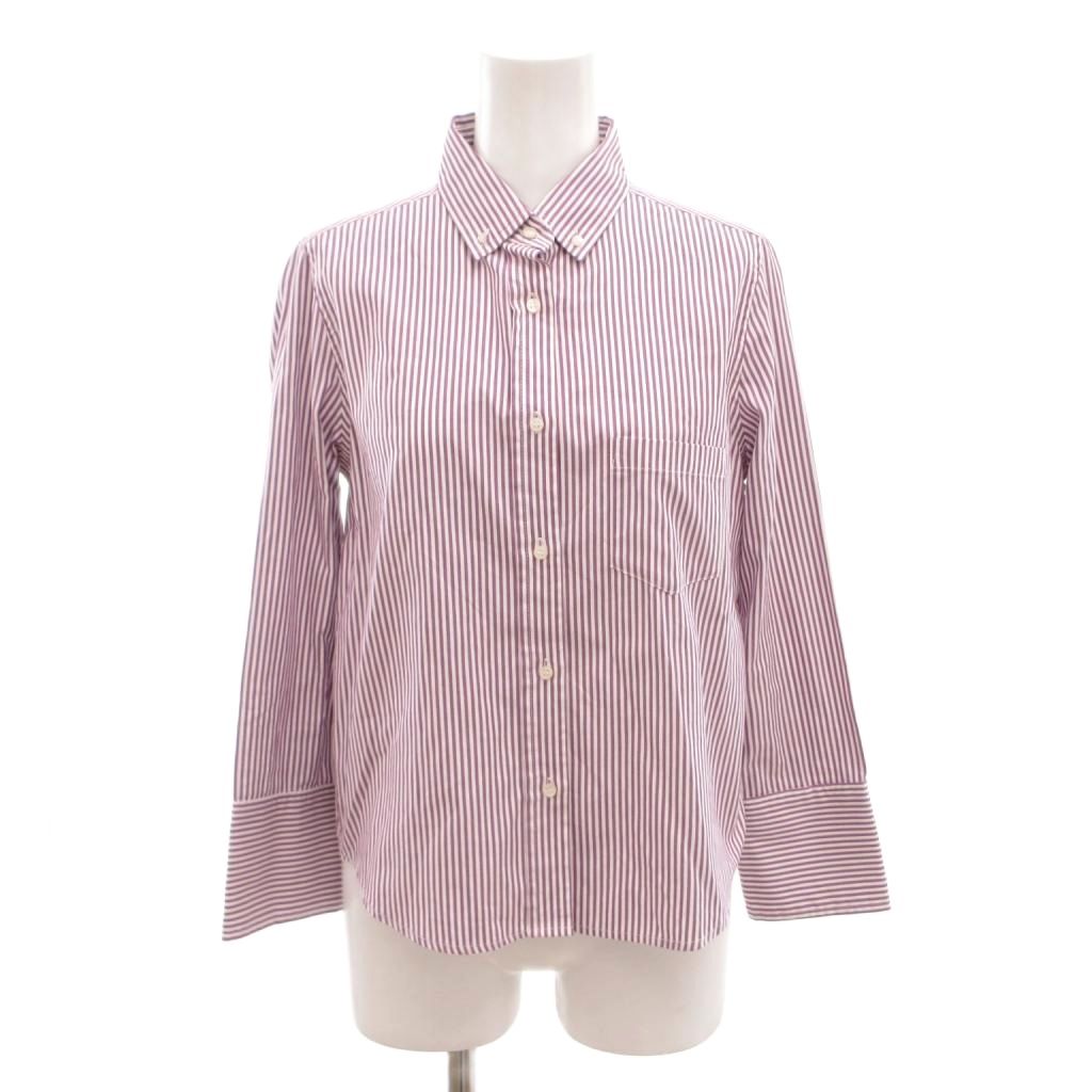 【中古】ミラオーウェン Mila Owen 美品 シャツ 0 紫 パープル 白 ホワイト ストライプ柄 ボタンダウンカラー 長袖 /IL ■ECG006 レディース 【ベクトル 古着】 260615 auc-vector-21036874 ブランド古着の買取販売ベクトル パッケージ画像