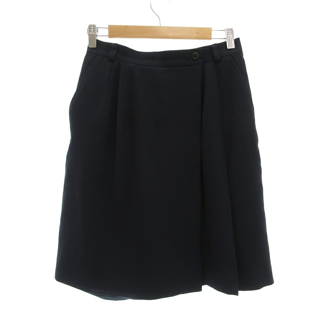 【中古】マンシングウェア MUNSINGWEAR キュロット パンツ プリーツ タック 11 紺 ネイビー /NU ■ECF007 レディース 【ベクトル 古着】 260714