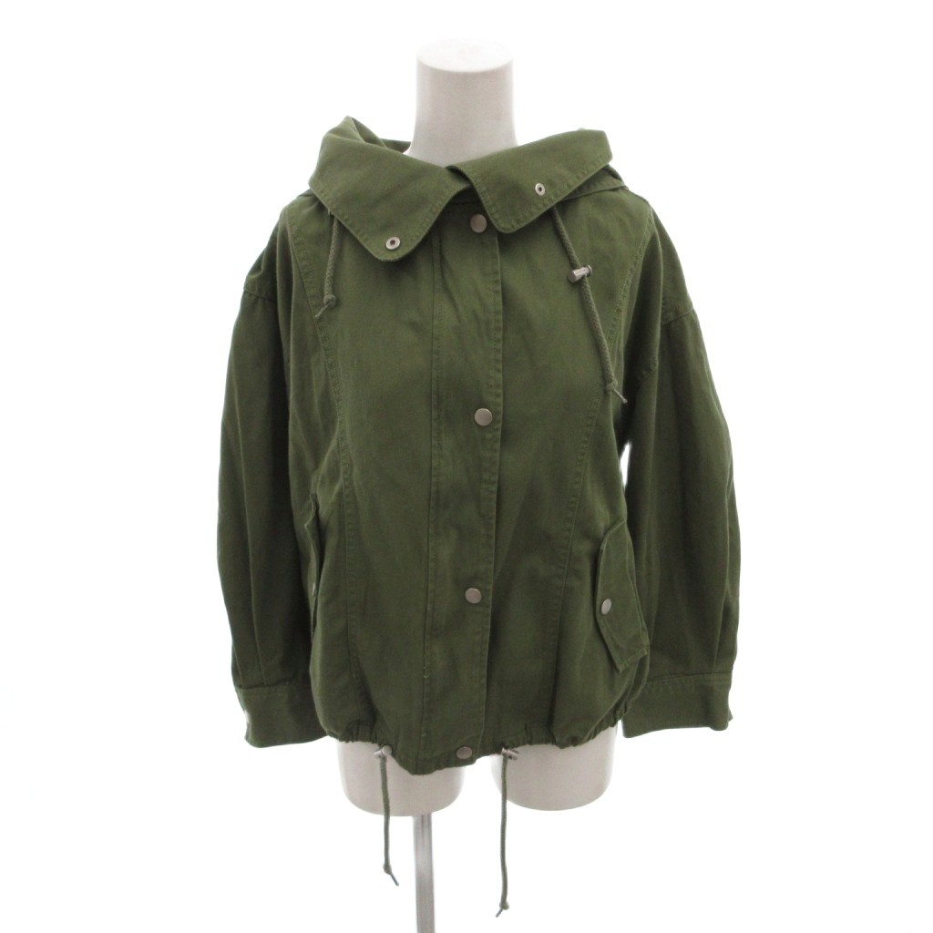 【中古】オリーブデオリーブ OLIVE des OLIVE 美品 フード付きジャケット M 緑 グリーン ドローストリング 長袖 襟付き 無地 /TL ■ECF007 レディース 【ベクトル 古着】 260721