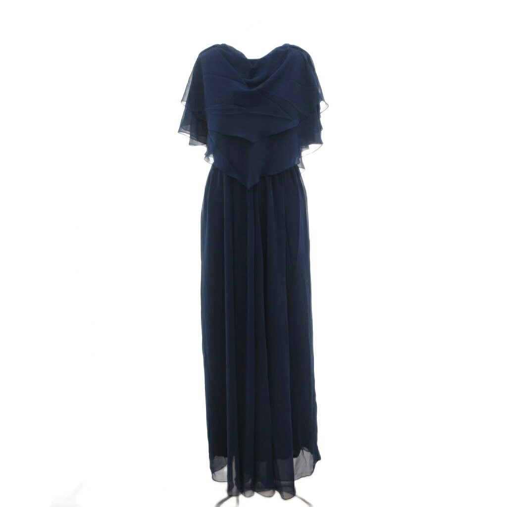 サンドレス SUNDRESS ノースリーブワンピース マキシ丈 紺 ネイビー ティアードデザイン シースルー素材 透け感 /JI ■ECF007 レディース  260717