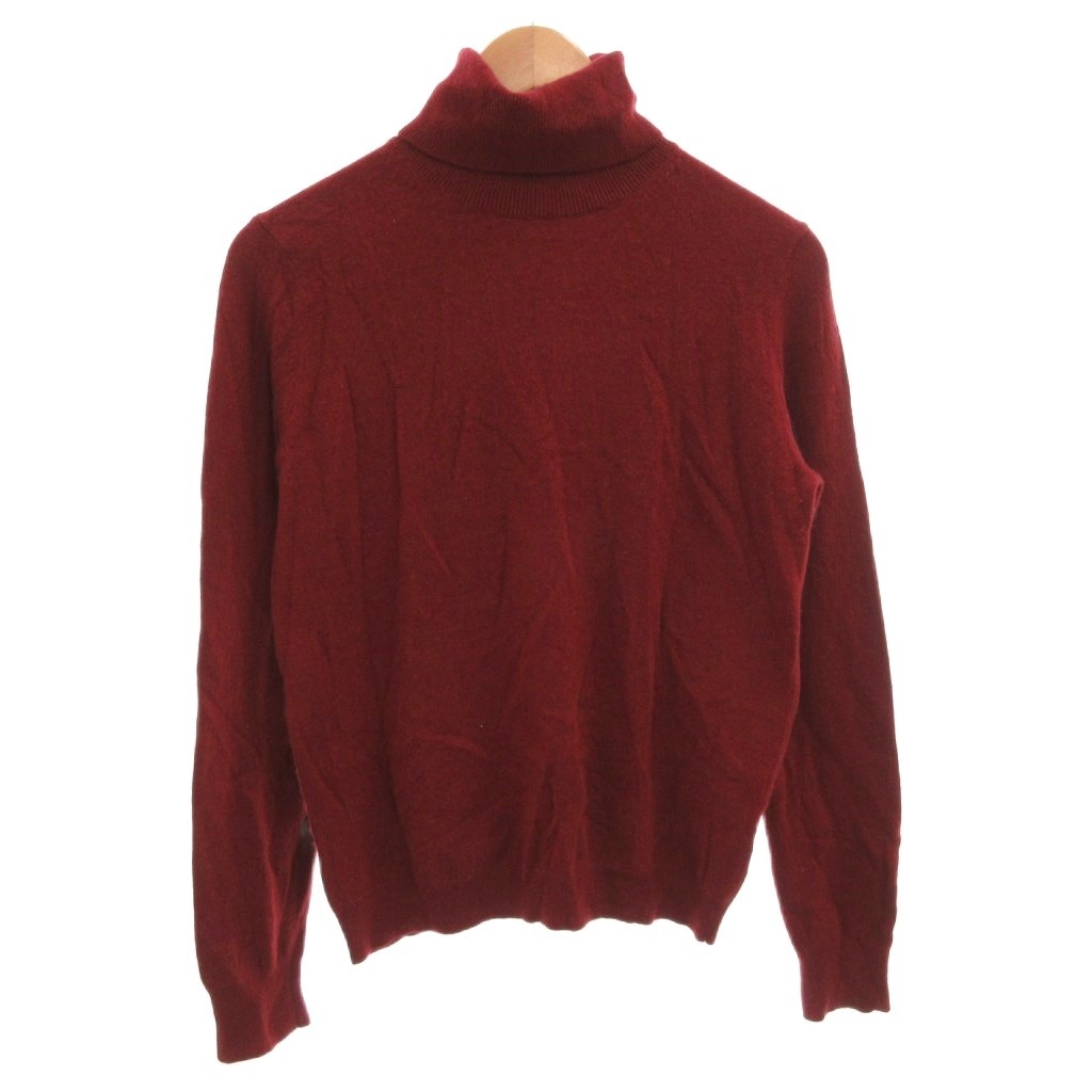【中古】ユニクロ UNIQLO ニット セーター タートルネック 長袖 カシミヤ L 赤 レッド /FF ■ECF007 レディース 【ベクトル 古着】 260722