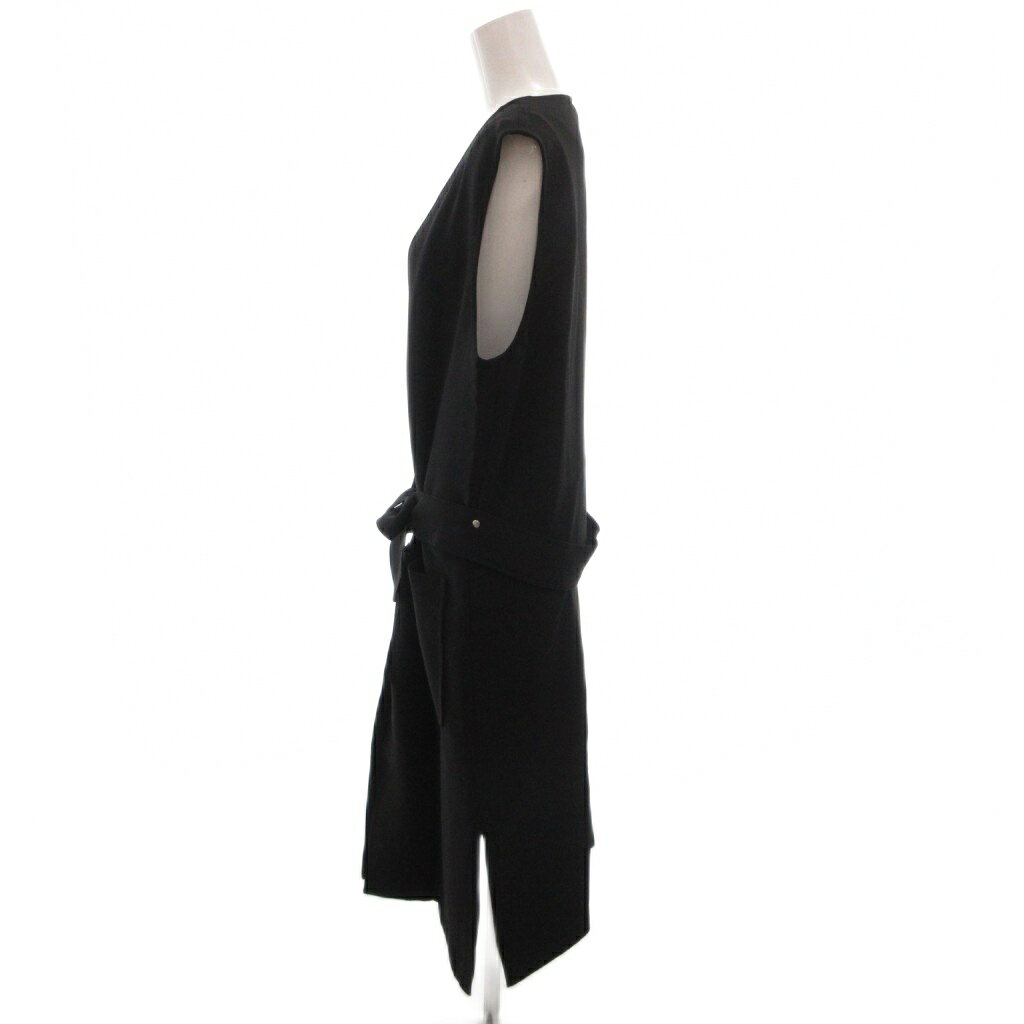 【中古】ミラオーウェン Mila Owen 美品 ロングジレ ワンピース ノースリーブ Vネック ベルト付き F 黒 ブラック /KB ■ECG008 レディース 【ベクトル 古着】 260819 auc-vector-21211101 ブランド古着の買取販売ベクトル サンプル画像3