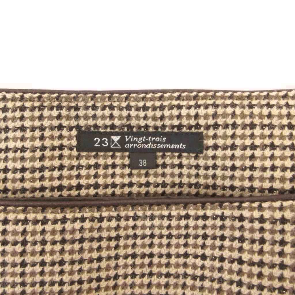 【中古】23区 オンワード樫山 スカート 38 ベージュ 茶 ブラウン プリーツ 千鳥格子柄 /SC ■ECF008 レディース 【ベクトル 古着】 260902 auc-vector-21248552 ブランド古着の買取販売ベクトル サンプル画像3