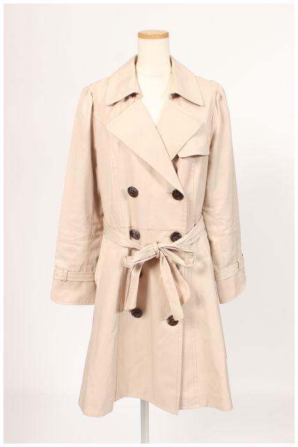 【中古】 アプワイザーリッシェ Apuweiser-riche 15SS コート トレンチ ロング ダブル コットン 2 ベージュ /km0425 レディース 【ベクトル 古着】 190425