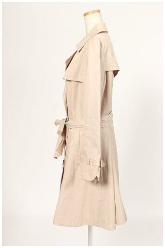 【中古】 アプワイザーリッシェ Apuweiser-riche 15SS コート トレンチ ロング ダブル コットン 2 ベージュ /km0425 レディース 【ベクトル 古着】 190425