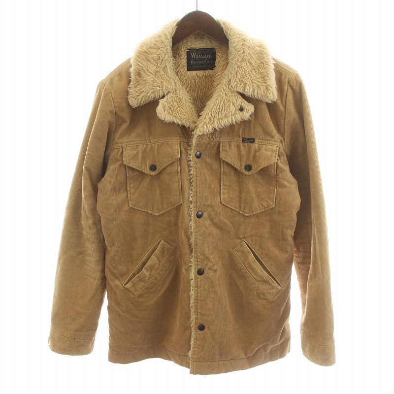 【中古】ラングラー WRANGLER アメリカンラグシー AMERICAN RAG CIE 別注 ランチコート WRANGE COAT ジャケット ボア コーデュロイ L ベージュ S9124 ■GY18 /MW メンズ 【ベクトル 古着】 240513