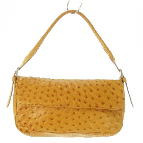 【中古】ノーブランド ハンドバッグ オーストリッチ レザー 茶 ブラウン /AO17 ■GY99 レディース 【ベクトル 古着】 250812