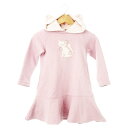 【中古】アナスイ ANNA SUI mini フーディーワンピース 長袖 ファーフード ネコミミ 裏起毛 ワッペン ガール 女の子 110 ピンク /CK11 ...