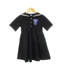 【中古】アナスイ ANNA SUI × 美少女戦士セーラームーン セーラーワンピース ライン ロゴ 刺繍 伝説の聖杯 コンパクト ガール 女の子 110 黒 ブ...