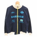 【中古】アンブロ UMBRO トラックジャケット ジャージ ジップアップ ロゴ M 紺 ネイビー /GV メンズ 【ベクトル 古着】 250304