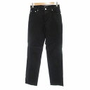 【中古】アニエスベー agnes b. ブラックデニム パンツ ジーンズ テーパード ボタンフライ 36 黒 /JS レディース 【ベクトル 古着】 250303(4)