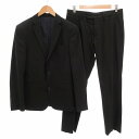【中古】ザラマン ZARA MAN スーツ セットアップ シングル ジャケット パンツ スラックス 2B 総裏地 44 38 黒 ブラック /FF メンズ 【ベ...