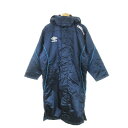 【中古】アンブロ UMBRO ベンチコート ジップアップ 裏ボア フード付き ロゴ プリント スポーツ 男の子 ボーイズ 140 紺 ネイビー /MN10 ■G...