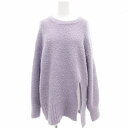 【中古】ダブルクローゼット w closet 美品 3Gポリブークレ前スリットプルオーバー チュニックニット セーター 長袖 紫 パープル 322500 /AE レディース 【ベクトル 古着】 250324