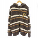 【中古】ジェラートピケオム GELATO PIQUE HOMME HOLIDAY ジェラートボーダーパーカー ルームウェア 部屋着 長袖 M グレー PMNT2...