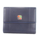 【中古】ジバンシィ GIVENCHY 二つ折り財布 ウォレット 小銭入れあり レザー ロゴ 紺 ネイビー /MN16 ■GY18 メンズ 【ベクトル 古着】 250408(4)