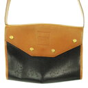 【中古】ニナリッチ NINA RICCI ショルダーバッグ レザー バイカラー ロゴ型押し 茶 ブラウン 黒 ブラック /AH8 ■GY11 レディース 【ベク...
