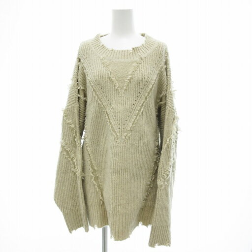 【中古】ブージュルード Bou Jeloud ニット セーター 長袖 フリンジ ナイロン混 M ベージュ /JS レディース 【ベクトル 古着】 250328 【中古】ブージュルード Bou Jeloud ニット セーター 長袖 フリンジ ナイロン混 M ベージュ /JS レディース 【ベクトル 古着】 250328