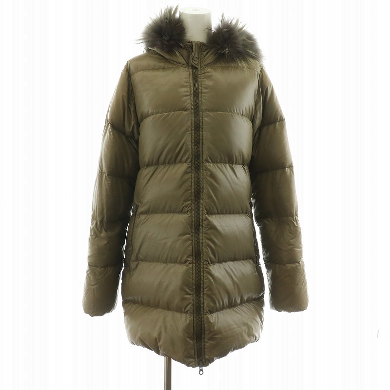 【中古】デュベティカ DUVETICA KAPPA ダウンコート ラクーンファー 毛皮 ナイロン 40 M D.037.00 茶 ブラウン ■GY18 /MW レディース 【ベクトル 古着】 250329