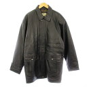 【中古】KASCHE レザージャケット 中綿 ステンカラー ジップアップ 羊革 L 黒 ブラック /KU ■MT メンズ 【ベクトル 古着】 250407