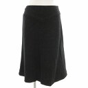 【中古】インディヴィ INDIVI フレアスカート ひざ丈 カシミア混 38 ダークグレー /GV レディース 【ベクトル 古着】 250422