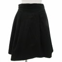 【中古】クイーンズコート QUEENS COURT 美品 フレアスカート タック ひざ丈 1 S 黒 ブラック /AE レディース 【ベクトル 古着】 2504...