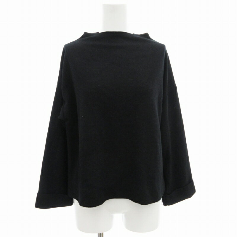 【中古】コムサイズム COMME CA ISM ニット カットソー 長袖 オフネック プルオーバー 9 黒 ブラック /..