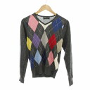 【中古】ビームス BEAMS ニット セーター アーガイル柄 ウール 長袖 S グレー マルチカラー /VU□ 0421 メンズ 【ベクトル 古着】 25042...