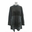 【中古】スチェッソ SUTSESO ボーダーニット カットソー モックネック 長袖 42 L グレー /FT レディース 【ベクトル 古着】 250422