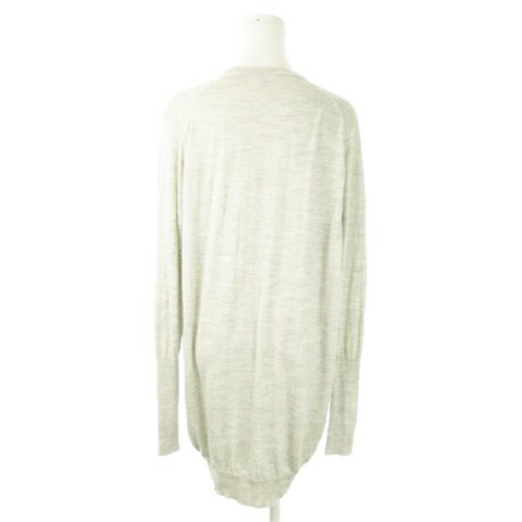 【中古】ジョンスメドレー JOHN SMEDLEY チュニック ニット セーター Vネック 長袖 絹 シルク混 薄手 M グレー /AO14 ■GY19 レディース 【ベクトル 古着】 250411