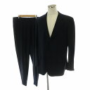 【中古】ブリオーニ BRIONI PALATINO シングルスーツ セットアップ 上下 テーラードジャケット パンツ ジップフライ 背抜き 長袖 ロゴ 50 XL 紺 ネイビー ■GY17 /MQ メンズ 【ベクトル 古着】 250410(4)