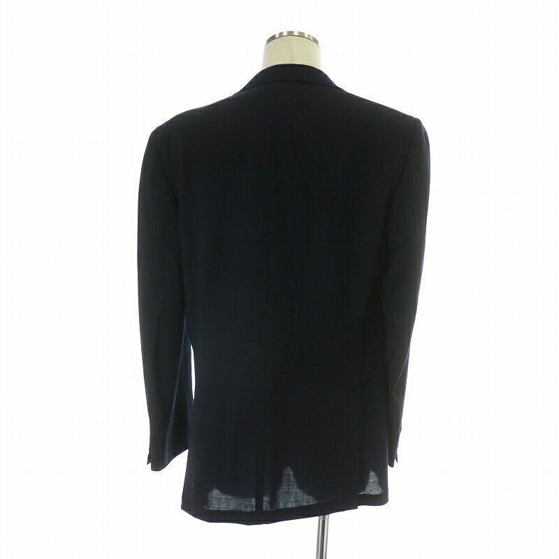 【中古】ブリオーニ BRIONI PALATINO シングルスーツ セットアップ 上下 テーラードジャケット パンツ ジップフライ 背抜き 長袖 ロゴ 50 XL 紺 ネイビー ■GY17 /MQ メンズ 【ベクトル 古着】 250410