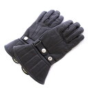 【中古】ショット SCHOTT WINTER GLOVE SHORT ウィンターグローブショート 手袋 レザー 裏地ファー ロゴ S 黒 ブラック /BB ■G...