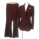 【中古】ジャンポールゴルチエ ファム Jean Paul GAULTIER FEMME セットアップ パンツ スラックス ベルボトム フレア プリーツ ジャケッ...
