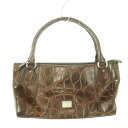 【中古】ランバン LANVIN COLLECTION ハンドバッグ クロコ調型押し オールレザー ロゴプレート 茶 ブラウン /AH18 ■GY18 レディース...