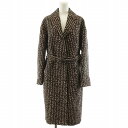 【中古】Sマックスマーラ 'S Max Mara チェスターコート ロング丈 総柄 ベルト付き 40 茶 ブラウン 912102216 /AN23 ■GY22 ■MT レディース 【ベクトル 古着】 250418