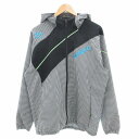 【中古】アンブロ UMBRO ハイブリッドクロスジャケット ジップアップ ギンガムチェック サッカーウエア O 黒 ブラック 白 ホワイト UCS4447 /G...