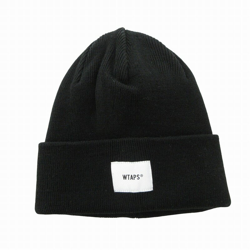 【中古】ダブルタップス WTAPS 美品 ニット帽 ビーニー ロゴ バイカラー 黒 ブラック 白 ホワイト /FF ■GY12 メンズ 【ベクトル 古着】 250423