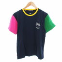 【中古】スウィート イヤーズ SWEET YEARS SY32 美品 Tシャツ 切替 ロゴ プリント 半袖 L 紺 ネイビー /HO□ 0428 ■GY12 レディース 【ベクトル 古着】 250428