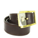 【中古】バリー BALLY ベルト レザー 革 ゴールドカラーバックル ロゴ 茶 ブラウン /CK22 ■GY11 メンズ 【ベクトル 古着】 250509