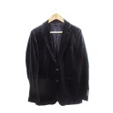 【中古】ユナイテッドアローズ UNITED ARROWS テーラードジャケット ベロア 総裏地 センターベント グレンチェック 千鳥柄 L 紺 ネイビー /AH17 ■GY18 メンズ 【ベクトル 古着】 250512