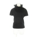 【中古】ヴァレンティノ ヴァレンチノ VALENTINO ニット セーター ハイネック ティアードネック 半袖 ウール モヘア混 アンゴラ混 黒 ブラック /AH14 ■GY19 レディース 【ベクトル 古着】 250514