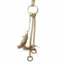 【中古】マックスマーラステュディオ Max Mara Studio ネックレス アクセサリー ペンダント フェザー レザー リング ロゴ ゴールド色 茶 ブラウン ■GY18 /MQ レディース 【ベクトル 古着】 250526