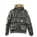 【中古】ペンフィールド Penfield ダウンジャケット ジップアップ フード付き フェイクファー アウトドア M 黒 ブラック /MN7 ■GY01 メンズ 【ベクトル 古着】 250522