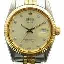 【中古】エルジン ELGIN デラックス DELUXE 腕時計 ウォッチ クォーツ カレンダー付き ロゴ ゴールド色 シルバー色 FK284 ■GY18 /MQ メンズ 【ベクトル 古着】 250617