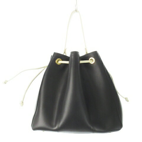 【中古】ジャンニ ノターロ GIANNI NOTARO C.J. 2way ショルダーバッグ ハンドバッグ 巾着 レザー バイカラー 黒 ブラック /CK12 ■GY18 レディース 【ベクトル 古着】 250613